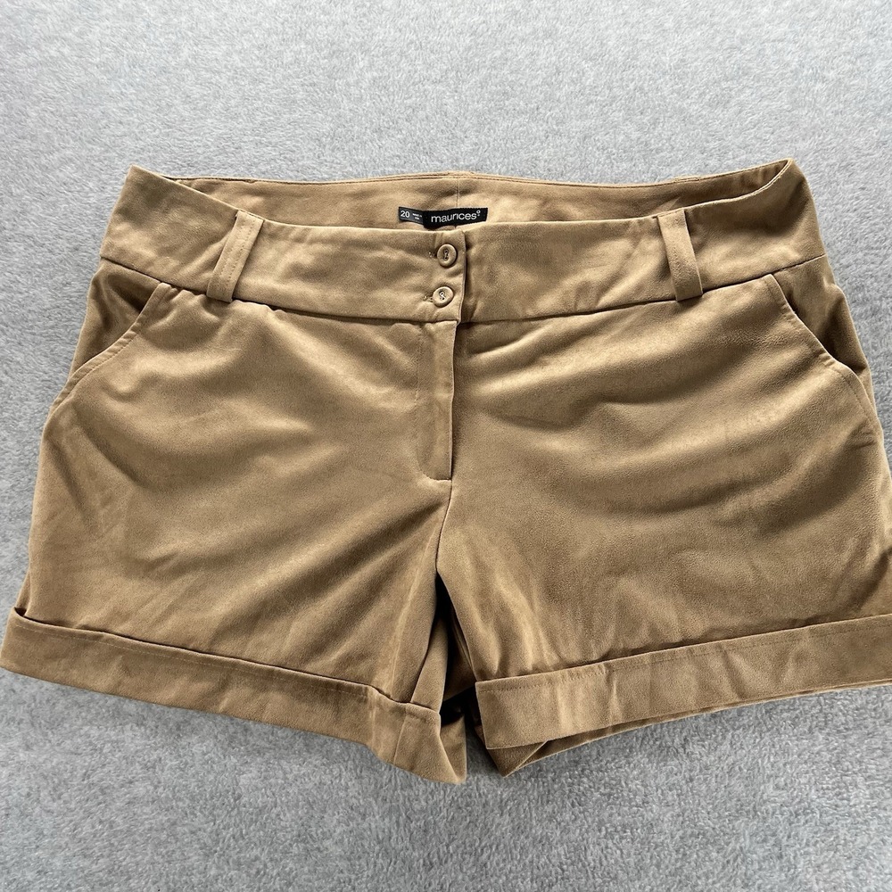 Maurices Womens Size 20 Tan Faux Suede Shorts